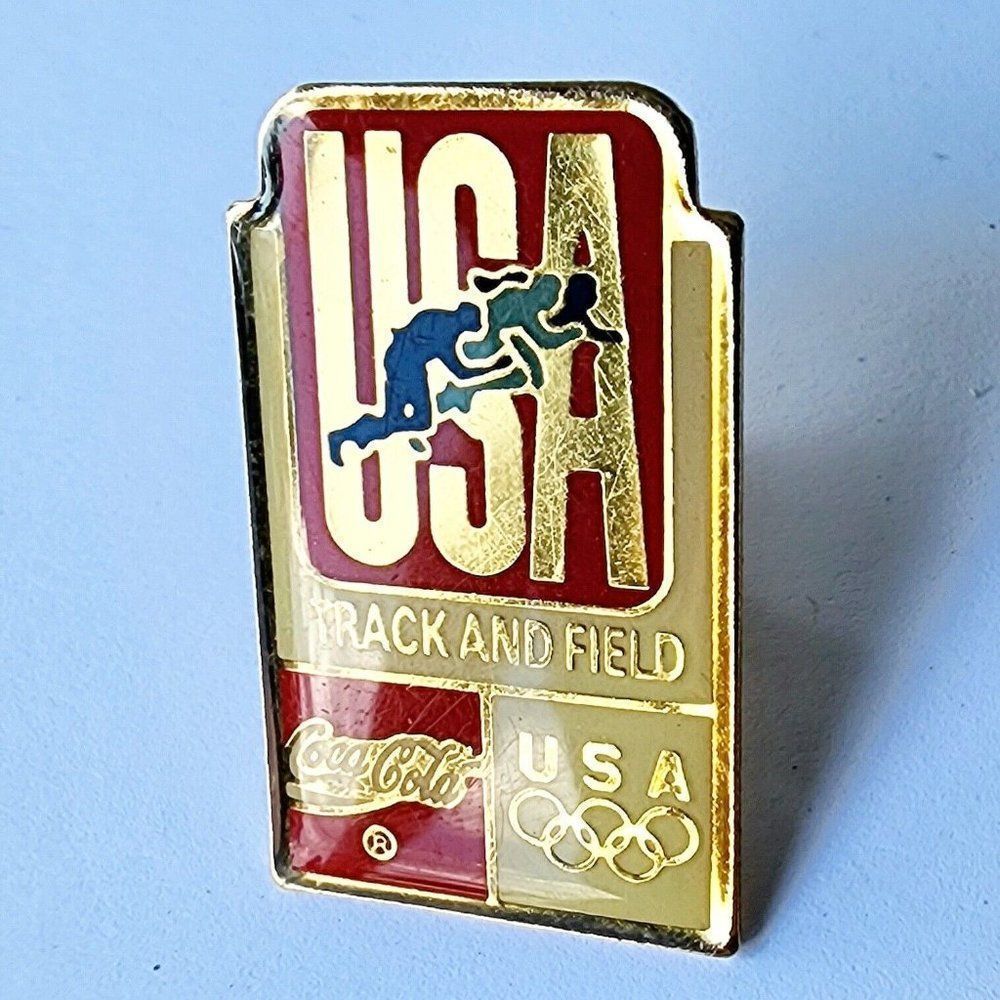 USA Track & Field 1992 Olympics Hat/Lapel‎ Pin Coca-Cola Sponsored Collaboration